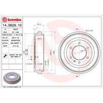 Stabdžių būgnas BREMBO 14.D629.10