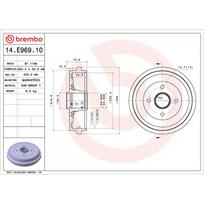 Stabdžių būgnas BREMBO 14.E969.10