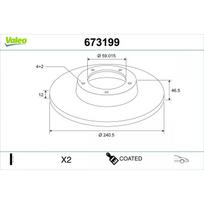 Stabdžių diskas VALEO 673199