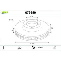 Stabdžių diskas VALEO 673650