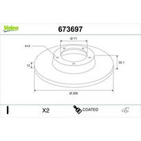 Stabdžių diskas VALEO 673697