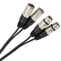 Dvigubas XLR/f-XLR/m kabelis Plugger 1,5m Easy