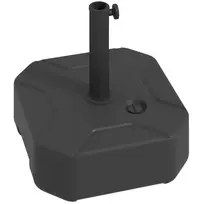 "Outsunny" skėčių stovas iki 25 kg, pripildomas skėčių stovas, kvadratinis skėčių laikiklis, skėčių svoris, skėčių stovas 38/48 mm skersmens vamzdžiui, skirtas balkonui, terasai, sodui, juodas