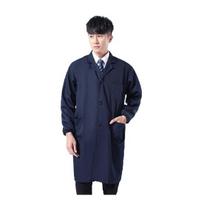 Vyriški, atsparūs dulkėms, sagos ilgomis/trumpomis rankovėmis, kišenės, sandėliavimo laboratorijos paltai, darbo drabužiai S Long Sleeve tamsiai mėlyna spalva