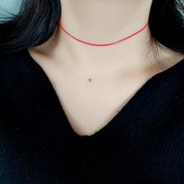 Hip hop rock Raudonas vaško laido chokerių vėrinys ant kaklo su chokerių vėriniu Moteriškas vasaros aksesuaras ornamentas 40cm raudona