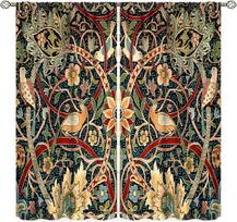 William Morris Vintažinės gėlių užuolaidos Paukščiai Botaniniai gėlių langų apmušalai Miegamajam Svetainei 42x45 col. Dekoras 100*130 HOOK 1pcs