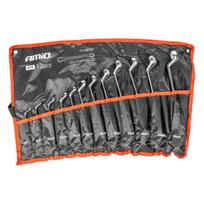 Žiedinių raktų rinkinys, lenkti 6–32 mm, 12 vnt., AMIO-04197