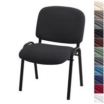 Modernus minimalistinis universalių sulankstomų kėdžių užvalkalas biurui, konferencijoms ar valgomojo kėdėms Large Split Cover juoda