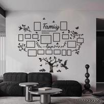 3D Acrylic Pegasus Tree Photo Frame Wall Sticker for Living Room Entrance Decor