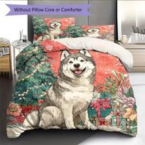 Husky Pattern Bedding Home Decoration Birthday Gift (1 * duvet cover + 2 * pillowcase, without core) 135x200cm