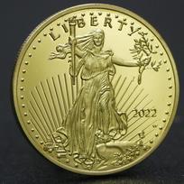 2022 Laisvės statulos auksinė moneta, Proginė monetos sagė, Paauksuota, Erelis Vandenynas, Laimės moneta auksas