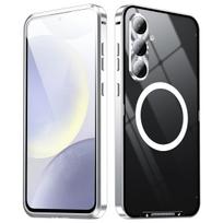 Aluminium Metal Clear Case for Samsung galaxy S25 S24 FE S23 S22 S21 Ultra Note 10Plus Camera Lens Film Protection Magnetic Case S22