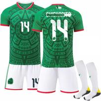 Paaugliai Vaikai Suaugusieji Futbolo Aprangos Sportinio Treniruočių Maikės Rinkinys su Kojinėmis 2026 FIFA Pasaulio Taurė Meksika Namų #14 Chicharito 16