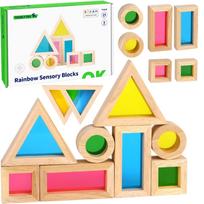 TOOKY TOY medinės spalvotos kaladėlės su veidrodėliais 8 vnt