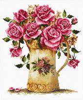 Siuvinėjimo kryželiu rinkinys NEEDLEART WORLD ANTIQUE FLOWER VASE 29x29 cm.