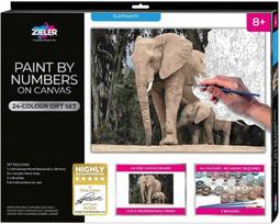 Zieler - Acrylic A3 - Paint By Numbers - Elephants (609299440)