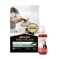 PRO PLAN LiveClear kačiukų maistas, turtingas kalakutiena 1,4 kg + LAB V Lašišų aliejus šunims ir katėms 500ml