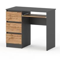 Rašomasis stalas Hurtownia-Mebli, Pilka Wotan, 90 cm, Mokyklinės vaikui 3 stalčiai Loft