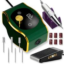 LIVMAN BQ-104 manikiūrui ir pedikiūrui su 6 skirtingais antgaliais ir šlifavimo juostelėmis, 50W, 35 000 apsisukimų per minutę