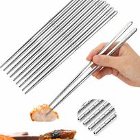 Metalinės kinietiškos sushi valgymo lazdelės, 5 poros