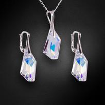 Sidabrinis papuošalų rinkinys moterims DiamondSky „Hyperborea (Aurore Boreale)“ su Swarovski kristalais