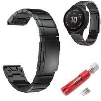 "BestAccessories" plieninė apyrankė skirta G. Fenix 5 / 6 / 7 / Epix / Epix 2 / Instinct, juoda
