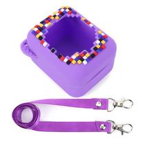 Durable Silicone Cover Case with Lanyard for Bitzee Interactive Toy Provides Shockproof Protection and Stylish Design violetinė