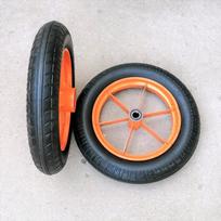 300-10 tvirti pramoniniai rankinio vežimėlio ratai, 206 skylės, 104 guolių pasukami ratukai, plieno liejinio kasybos ratai Flat Iron Solid Wheel (104 Bearing)