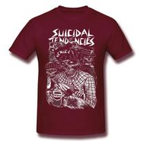 Suicidal Tendencies Spaudas Medvilniniai Juokingi Marškinėliai pankai Vyriška Mada Gatvės drabužiai S armijos žalia spalva