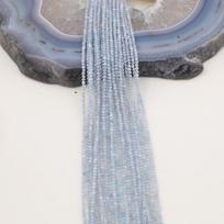 Aquamarine Faceted Round Bead Bracelet Necklace Clavicle Chain Jewelry Accessories