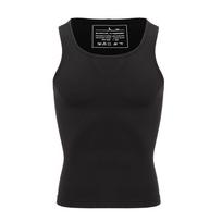 Vyriški krūtinės ląstos suspaudimo marškinėliai Body Shaper Liekninamoji liemenė Juosmens Treniruokliai Svorio metimo apatiniai marškinėliai 2XL juoda