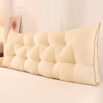 Šilta apmušta galvūgalio pagalvė – didelė juosmens atrama ir skaitymo pagalvė miegamajam ar sofai For 0.8m bed (80x50x15cm) kreminė
