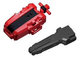 2 dalių rinkinys BEYBLADE X String Launcher (Raudona spalva) (BX-23 įtrauktas) (Paprasta Pakuotė) + Rankena BX-11
