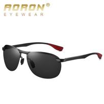 AORON fotochrominiai poliarizuoti akiniai nuo saulės aliuminio rėmelis UV400 naktinio matymo akiniai nuo saulės Akiniai vairavimo akiniai vyriški mada polarized sunglasses juoda