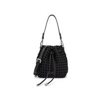 Handmade Textured Pinwheel Knot Crossbody Bucket Bag for Women Large