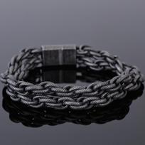12MM Wide Double Layer Link Chain Men Bracelet Male In Black Stainless Steel Heavy Metal On Hand Band Friendship Mens Party Jewellery 20CM juoda