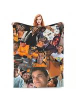 Lando Norris koliažo pledai Flaneliniai vasariniai nešiojami lengvi apklotai lovai kelionėms maži pledai 75X95CM pilka spalva
