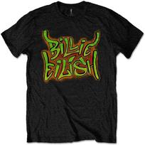 Billie Eilish 'Airbrush Flames' (Black) Kids T-Shirt (7-8 Years) S juoda