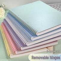 A4 kietais viršeliais sąsiuvinys su nuimamomis žiedinėmis sąsagomis ir galimybe pasidaryti B5 formatą A5 1-Pack: Purple