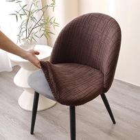 Universali snapo formos kėdės užvalkalas valgomojo ir makiažo kėdėms Duckbill Chair Cover with Stripes chaki
