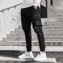 Laisvalaikio vyriškos bėgimo kelnės Patchwork Cargo Pants Vyriškos kelnės su kišenėmis Vyriškos sportinės haremo kelnės Gatvės apranga 2XL juoda