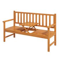 "Outsunny" sodo suoliukas 3 vietų suoliukas stalas porankis medinis suoliukas iki 280 kg balkonas terasa šviesiai ruda 153x56x91cm