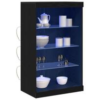 Šoninė spintelė su LED apšvietimu Juodasis ąžuolas 60,5x37x100 cm