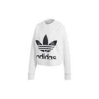Adidas Originals Trefoil megztinis apvalia iškirpte ilgomis rankovėmis su raidžių spauda moteriškas megztinis baltas EC5777 34