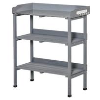 Sodinimo stalas su metaliniu darbiniu paviršiumi 76x37x89cm, Pilka