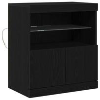 Šoninė spintelė su LED apšvietimu Juoda 60x37x67 cm