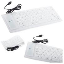 Žaidimų konsolė Silikoninė USB klaviatūra balta