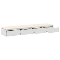 Lovų stalčiai Balti 150x36,5x16,5 cm Iš inžinerijos medienos