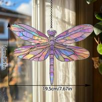 Acrylic Dragonfly Hanging Decor, Colorful Insect Suncatcher, Bedroom Living Room Pendant Window Decorations for Home Garden Gift