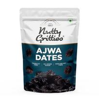 Nutty Gritties Premium Ajwa Dates 350g, Khajur | Khajoor | Juicy & Delicious Khajoor, Khajur | Naturally Sweet | Instant Energy | Resealable Pouch, 350GM